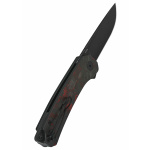 Osprey, 14C28N Schwarze stonewashed Klinge, shredded CF overlay G10, rot