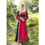 Mittelalterkleid Eleanor, rot/schwarz, Gr. XXL