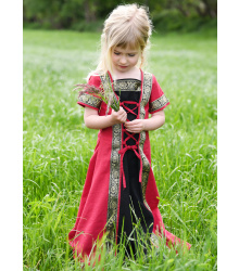 Kinder Mittelalterkleid Eleanor, kurzarm, rot/schwarz