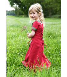 Kinder Mittelalterkleid Eleanor, kurzarm, rot/schwarz