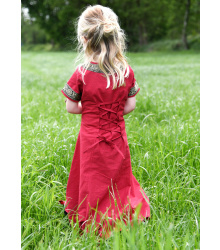 Kinder Mittelalterkleid Eleanor, kurzarm, rot/schwarz