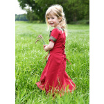 Kinder Mittelalterkleid Eleanor, kurzarm, rot/schwarz