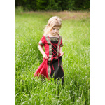 Kinder Mittelalterkleid Eleanor, kurzarm, rot/schwarz