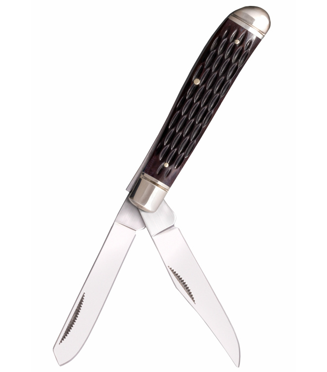 Taschenmesser Mini Trapper, gezackter Knochen-Griff, Cold Steel