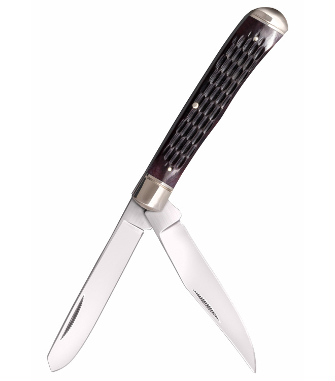 Taschenmesser Trapper, gezackter Knochen-Griff, Cold Steel