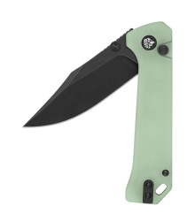 Taschenmesser QSP Grebe Button Lock G10 Griff, Jade