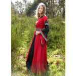 Edles Mittelalter Kleid, Bliaut Josephine, rot/schwarz