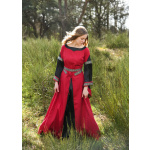 Edles Mittelalter Kleid, Bliaut Josephine, rot/schwarz