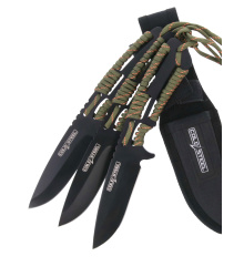 Cold Steel Wurfmesser mit Paracord-Griff, 3er Pack