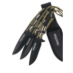 Cold Steel Wurfmesser mit Paracord-Griff, 3er Pack