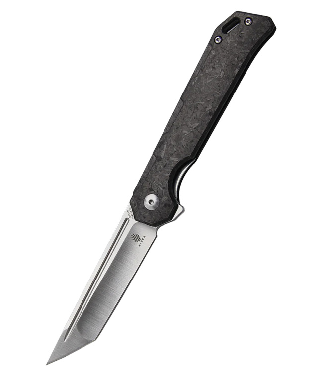 Kizer Knives Taschenmesser Begleiter, Carbon, satinierte Klinge