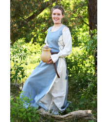 Ärmelloses Überkleid Jarle, Trägerkleid, blaugrau/natur