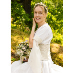 Mittelalter Hochzeitskleid mit Korsage, Brautkleid Fine, weiß/natur