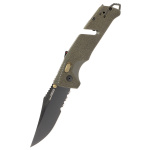 SOG TRIDENT AT - OLIVE DRAB Teilwellenschliff, Taschenmesser