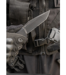 SOG TRIDENT FX, BLACKOUT, PARTIALLY SERRATED, Feststehendes Messer