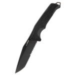 SOG TRIDENT FX, BLACKOUT, PARTIALLY SERRATED, Feststehendes Messer