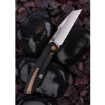 Null Knives RAIKOU, SCHWARZ - GOLD, Taschenmesser