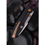 Null Knives RAIKOU, SCHWARZ - GOLD, Taschenmesser