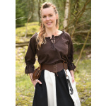 Mittelalter Bluse Birga mit 3/4 Arm, braun