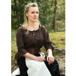 Mittelalter Bluse Birga mit 3/4 Arm, braun