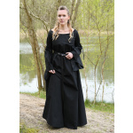 Mittelalter-Unterkleid Burglinde mit Trompetenärmeln, schwarz