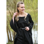 Mittelalter-Unterkleid Burglinde mit Trompetenärmeln, schwarz