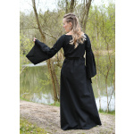 Mittelalter-Unterkleid Burglinde mit Trompetenärmeln, schwarz