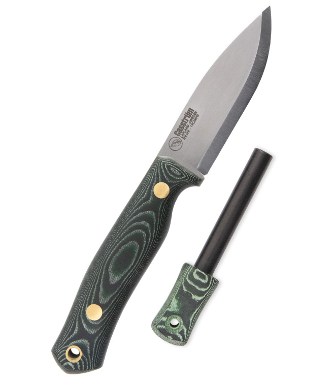 Casström, SWEDISH FOREST KNIFE NO. 8, GREEN MICARTA, FEUERSTAHL