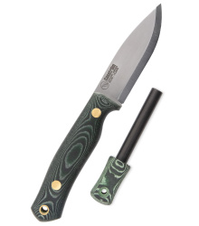 Casström, SWEDISH FOREST KNIFE NO. 8, GREEN MICARTA, FEUERSTAHL