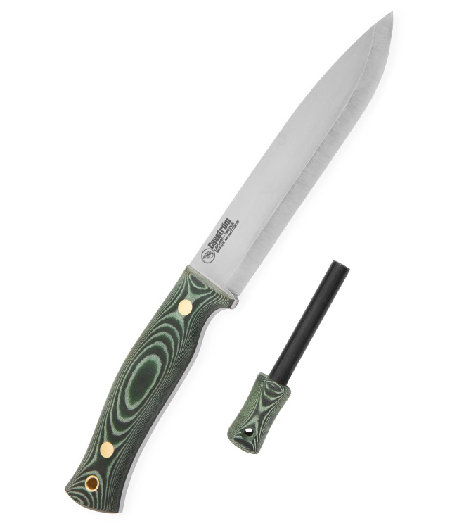 Casström, SWEDISH FOREST KNIFE NO. 14, GREEN MICARTA, FEUERSTAHL