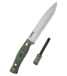 Casström, SWEDISH FOREST KNIFE NO. 14, GREEN MICARTA, FEUERSTAHL