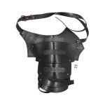 Leder Schulterschutz Balor mit Metalldetails, schwarz