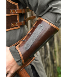 Leder Armschützer Arnulf mit Metalldetails, braun