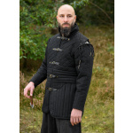 Langer Gambeson mit Schnallen und abnehmbaren Ärmeln, schwarz