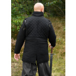 Langer Gambeson mit Schnallen und abnehmbaren Ärmeln, schwarz