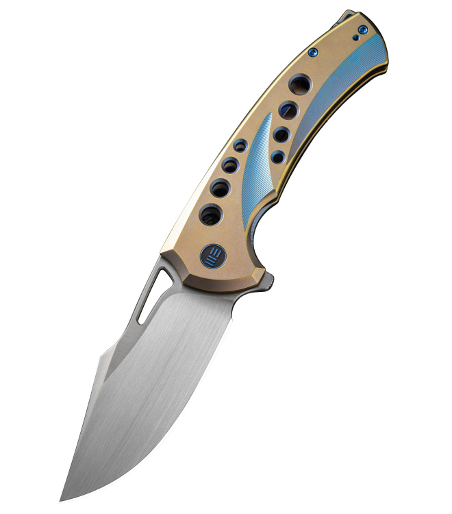 We Knife SWIFTFIN BEAD BLASTED TITANIUM BLUE GOLD, Taschenmesser