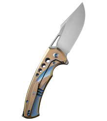 We Knife SWIFTFIN BEAD BLASTED TITANIUM BLUE GOLD,...