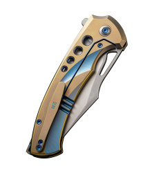 We Knife SWIFTFIN BEAD BLASTED TITANIUM BLUE GOLD, Taschenmesser