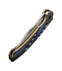 We Knife SWIFTFIN BEAD BLASTED TITANIUM BLUE GOLD, Taschenmesser