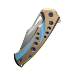 We Knife SWIFTFIN BEAD BLASTED TITANIUM BLUE GOLD, Taschenmesser