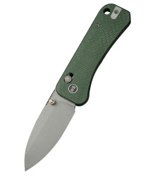 We Knife BANTER 2 GREEN CANVAS MICARTA, Taschenmesser