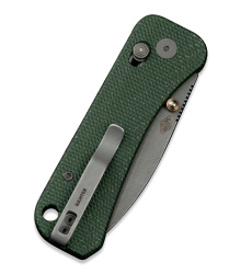 We Knife BANTER 2 GREEN CANVAS MICARTA, Taschenmesser