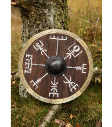 Wikingerschild Vegvísir mit Rohaut-Umrandung, 60 cm