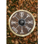 Wikingerschild Vegvísir mit Rohaut-Umrandung, 60 cm